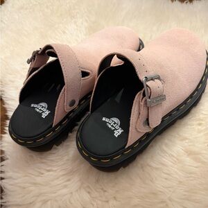Dr. Martens Blush Suede Clogs